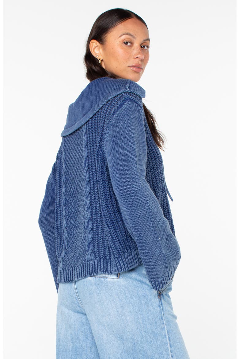 Fair Winds Cotton Lace-Up Sweater, Alternate, color, MAZZARINE