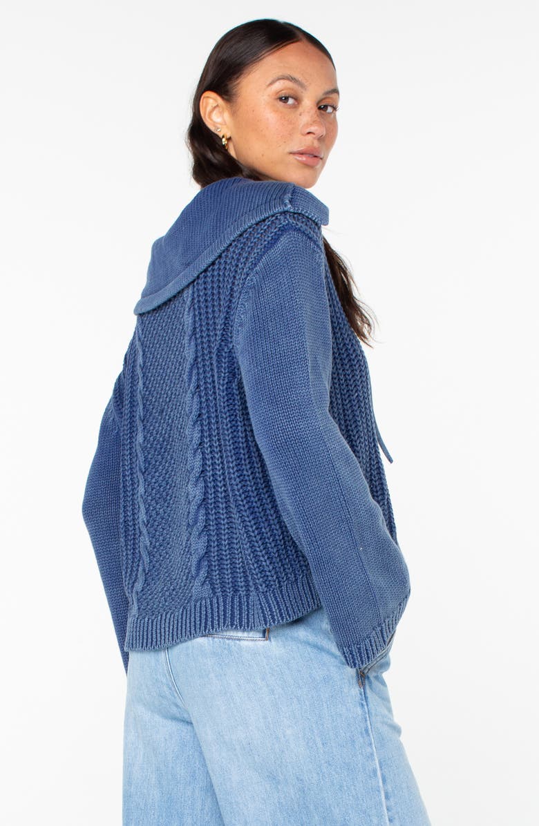 Roxy Fair Winds Cotton Lace-Up Sweater, Alternate, color, Mazzarine