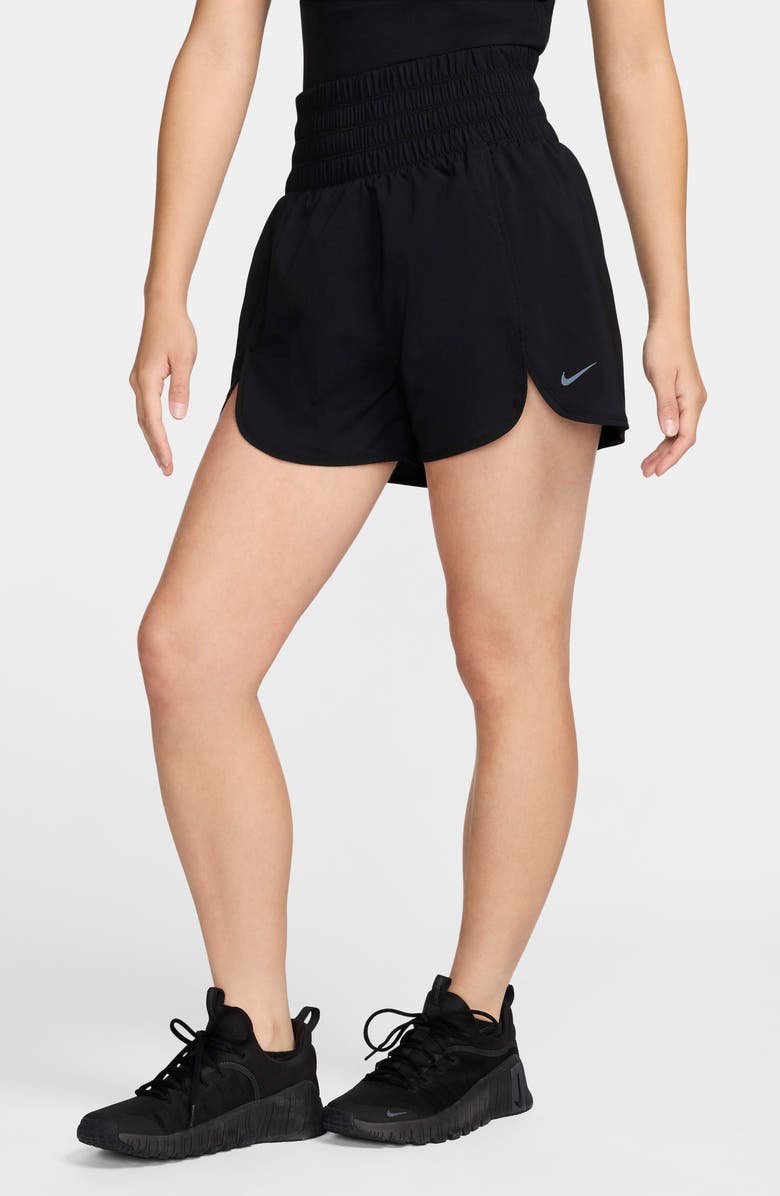 Nike Dri-FIT Ultrahigh Waist Brief Lined Shorts, Main, color, Black/ Cool Grey