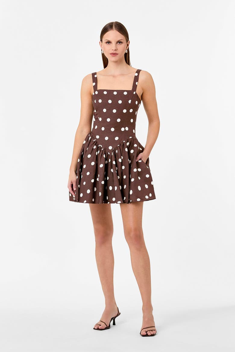VITTORIA DRESS, Alternate, color, MOCHA POLKA DOT