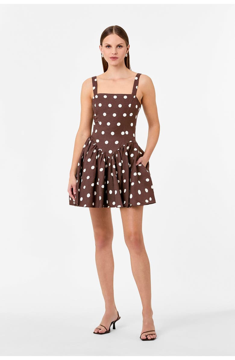 NICHOLAS VITTORIA DRESS, Alternate, color, Mocha Polka Dot