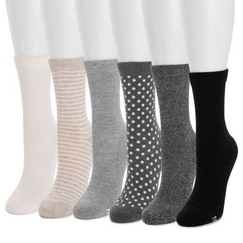 Muk Luks Dreamstep Crew Socks 6 Pair Pack In Multi