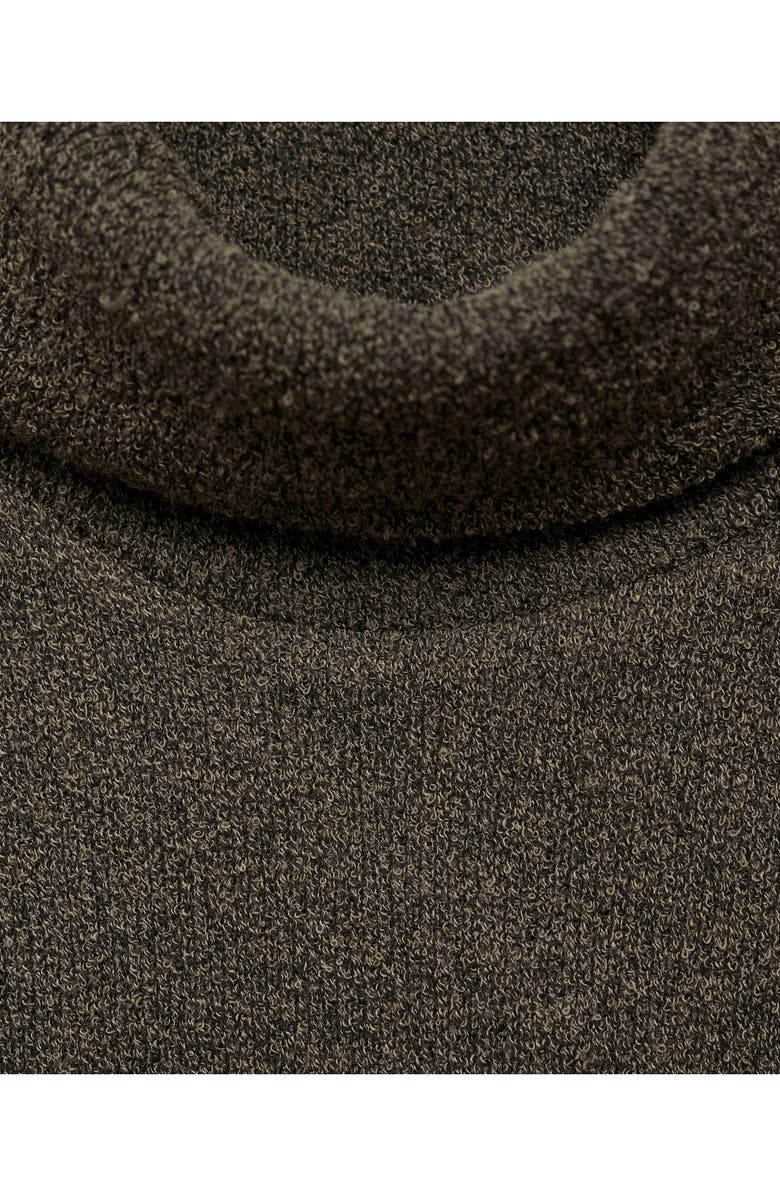 MANGO Turtleneck Long Sleeve Cotton Blend Maxi Dress, Alternate, color, Green