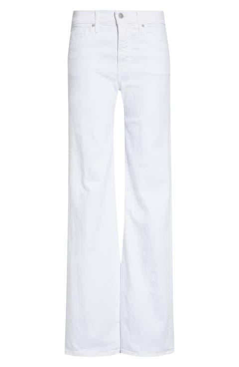 Crosbie Mid Rise Wide Leg Jeans (White)