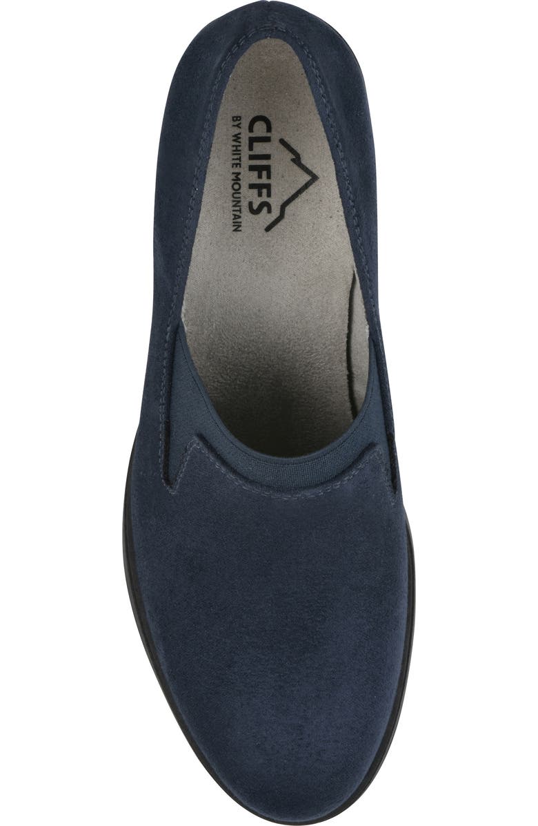 CLIFFS BY WHITE MOUNTAIN Hunton Block Heel Loafer Pump - Wide Width, Alternate, color, Navy Suedette