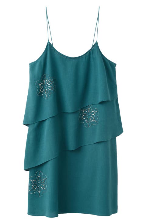 Beaded Ruffle Minidress