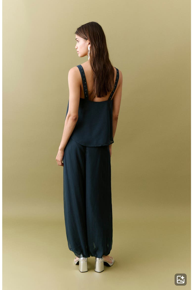 Rhinestone Detail Balloon Pants, Alternate, color, NAVY