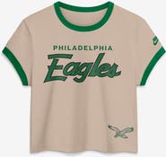 Nike Women's Nike Cream Philadelphia Eagles Rewind Ringer Mod Cropped T-Shirt