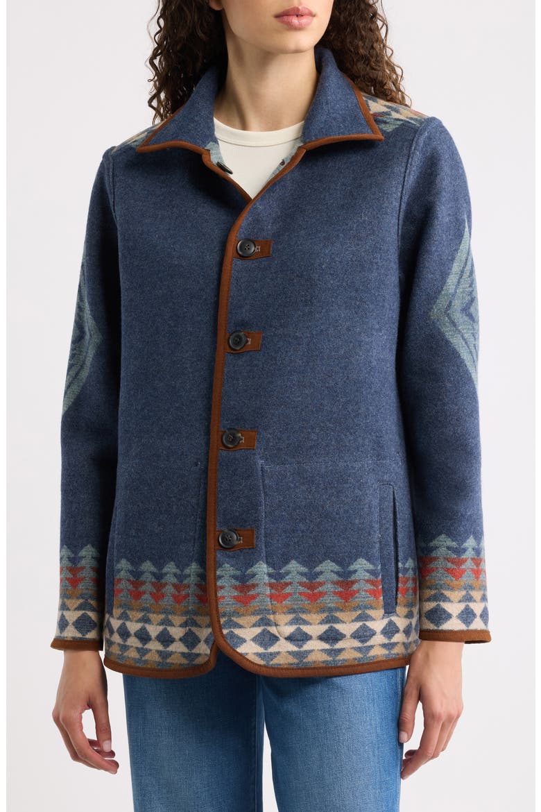 Reversible Wool Coat, Alternate, color, HARDING INDIGO