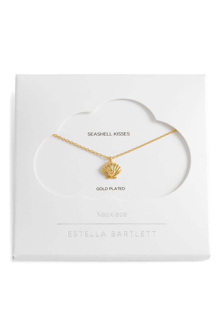Scallop & Heart Pendant Necklace, Alternate, color, GOLD