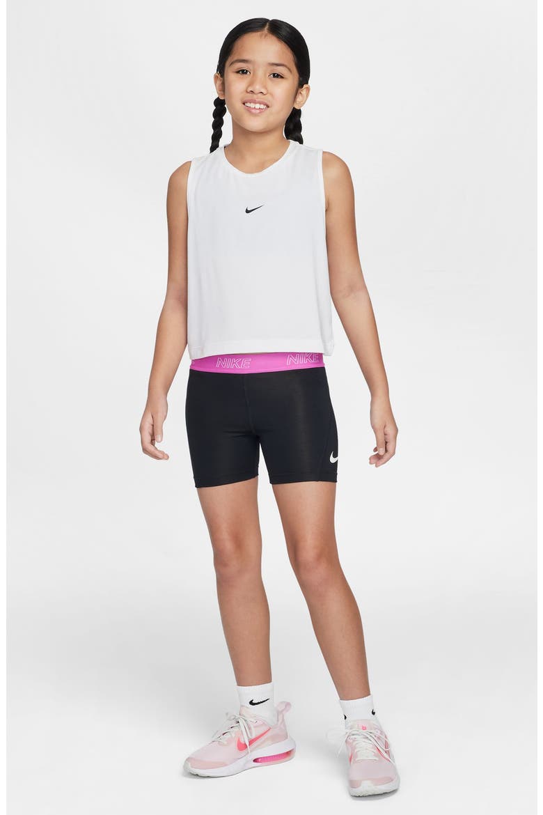 Kids' Victory Gel Bike Shorts, Alternate, color, BLACK/ ACTIVE FUCHSIA/ WHITE