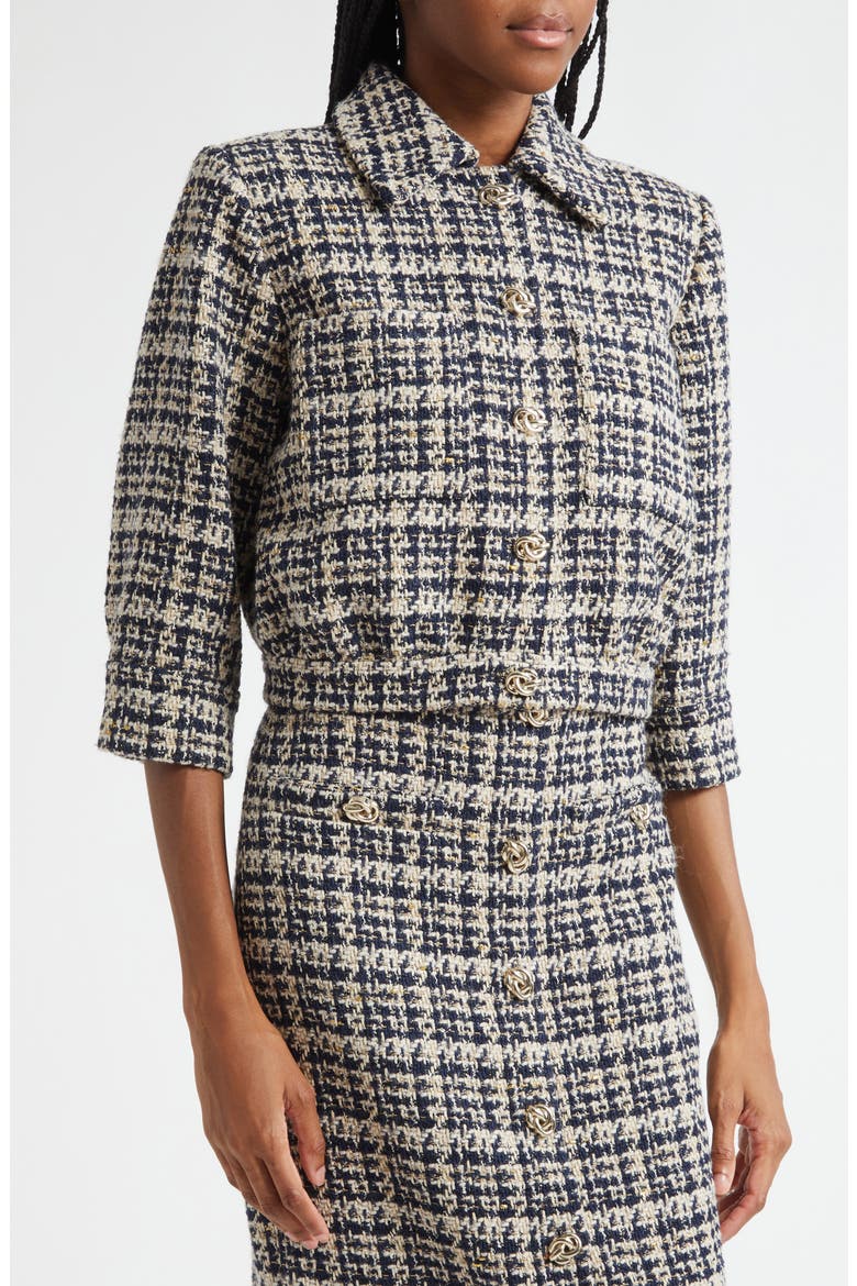 Jia Crop Tweed Jacket, Alternate, color, MIDNIGHT MULTI TWEED