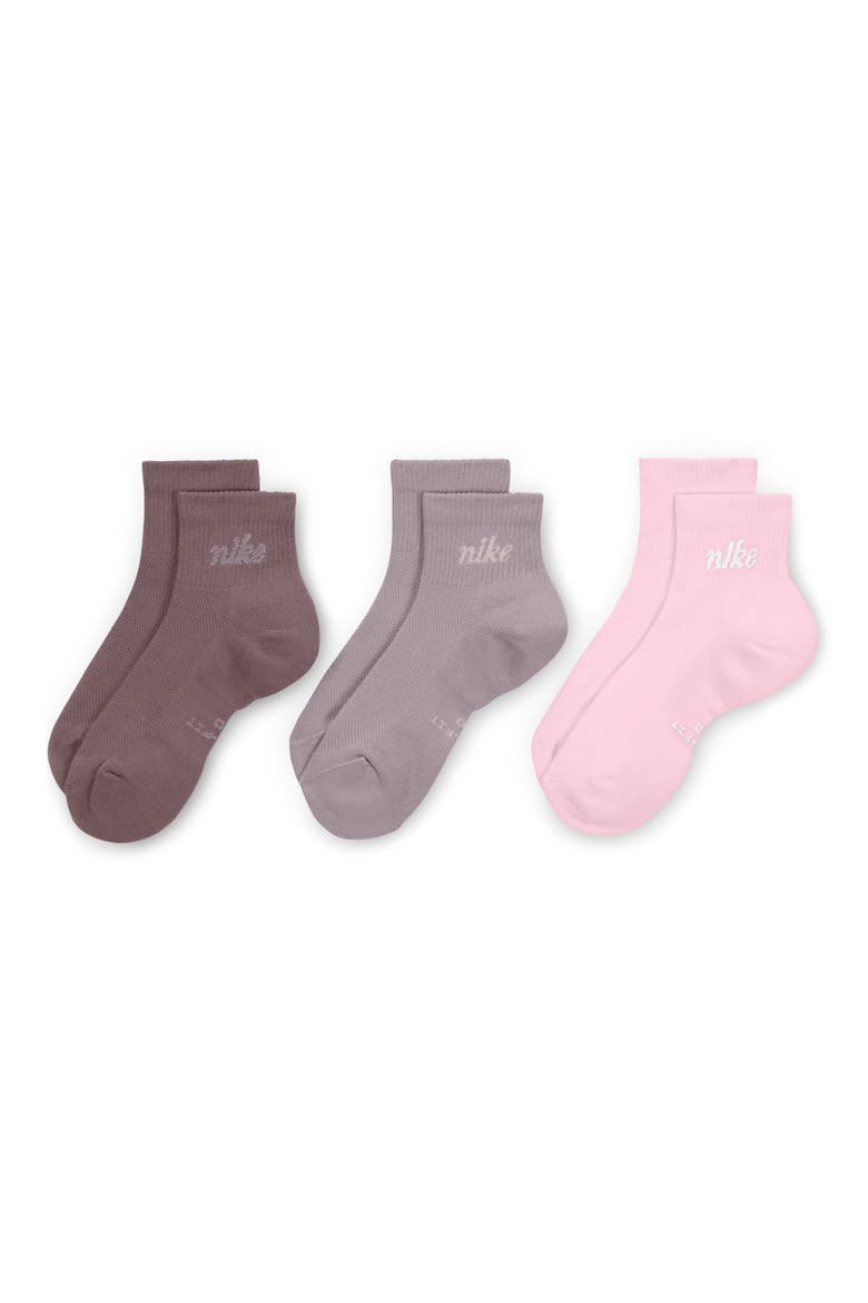 Everyday Elevated Assorted 3-Pack Ankle Socks, Main, color, TATTOO/LIGHT VIOLET ORE/PINK