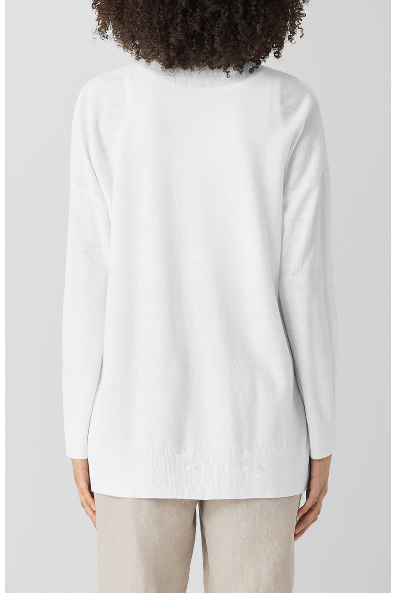 Organic Linen Blend Open Front Cardigan, Alternate, color, WHITE