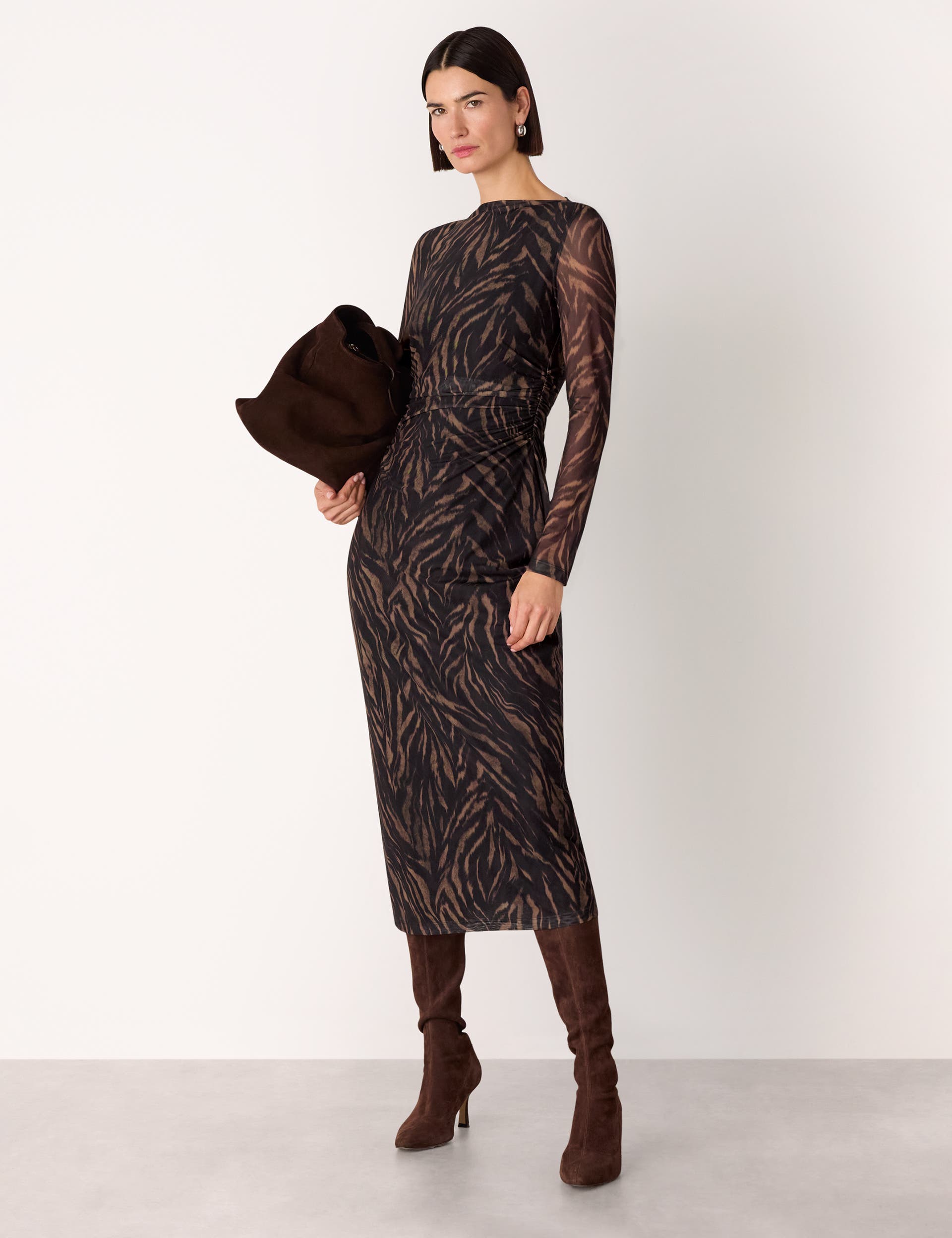 Abstract Zebra Mesh Dress