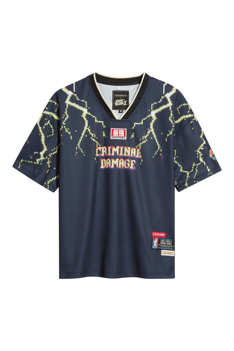 x Street Fighter II Insert Coin Sports Jersey, Main, color, BLACK
