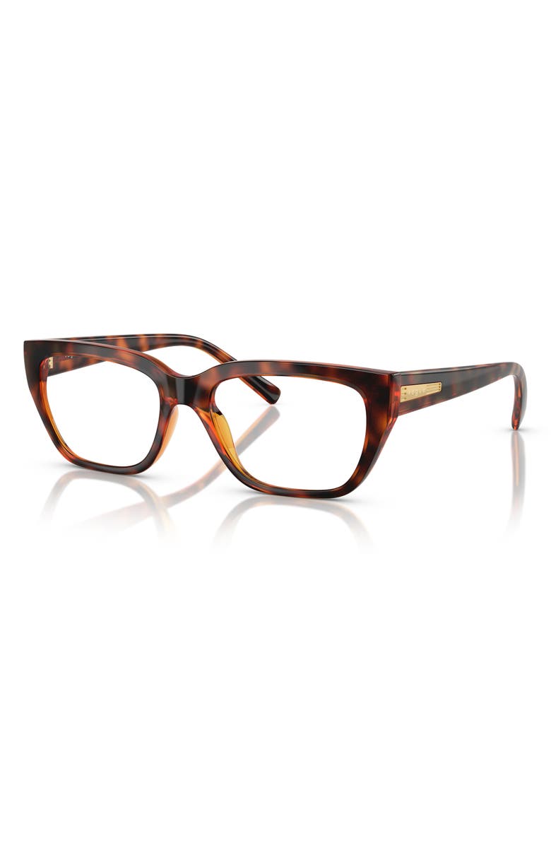 VOGUE 51mm Pillow Optical Glasses, Alternate, color, Dark Havana