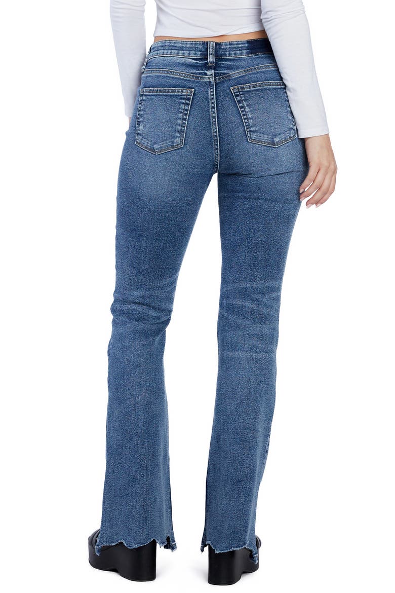 High Waist Chew Hem Flare Jeans, Alternate, color, SUMMER DAZE BLUE