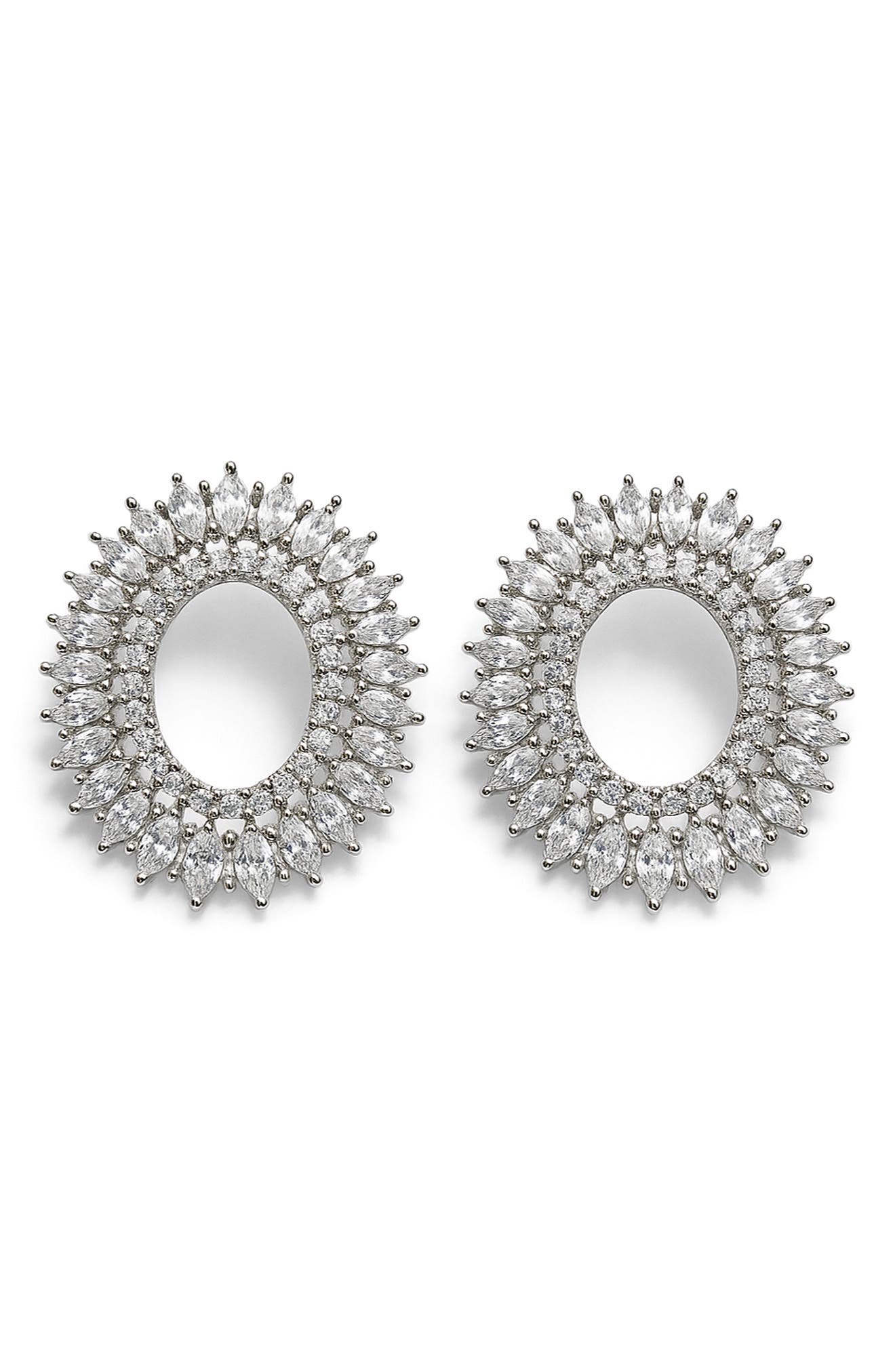 House of Frosted Gemstone Statement Stud Earrings