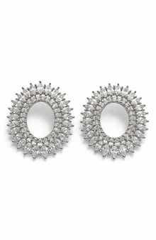 House of Frosted Gemstone Statement Stud Earrings