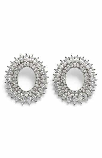 House of Frosted Gemstone Statement Stud Earrings