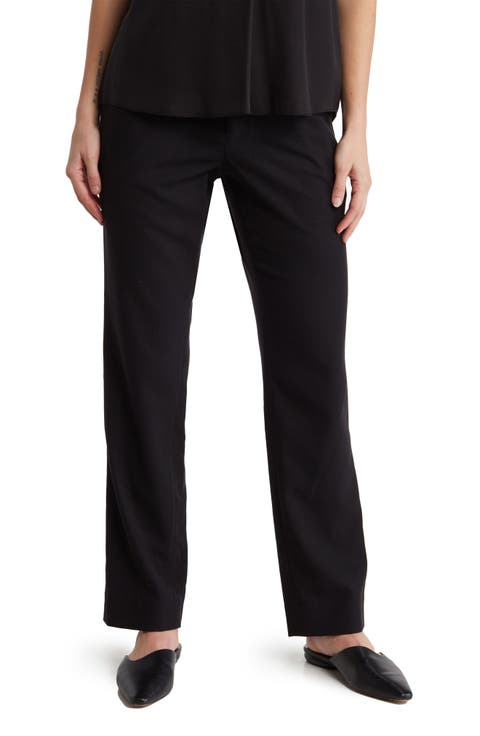 Wool Blend Flannel Pull-On Pants