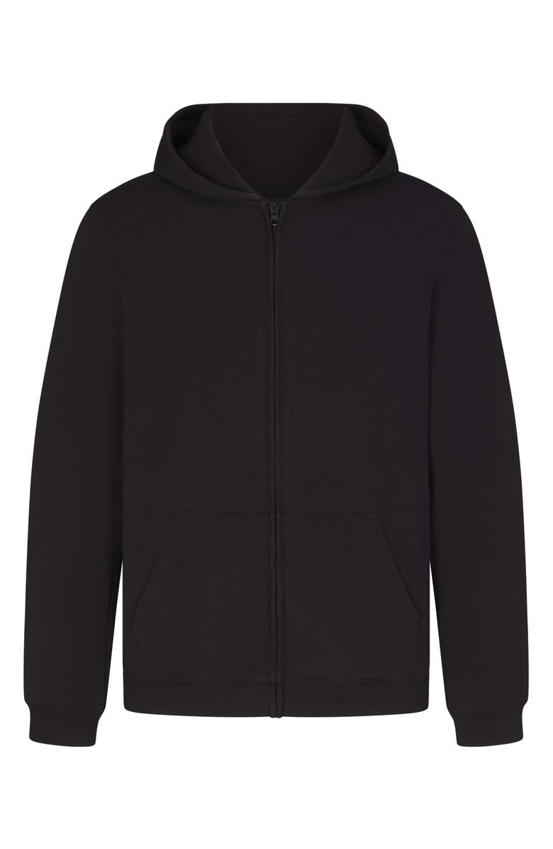 SKIMS Jersey Lounge Zip Hoodie, Alternate, color, Obsidian