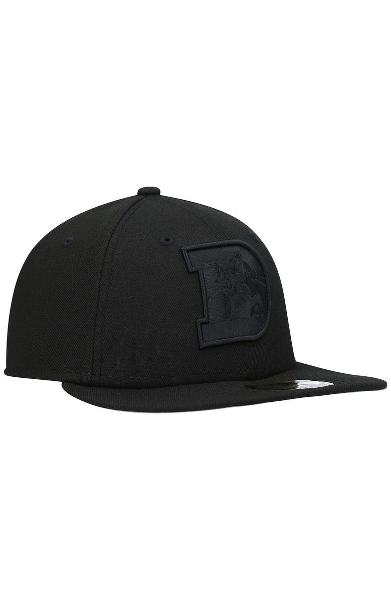 New Era Men's New Era Black Denver Broncos Historic Logo Black on Black Low Profile 59FIFTY II Fitted Hat, Alternate, color, 