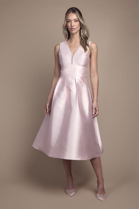 Structured Twill Midi Bridesmaid Dress