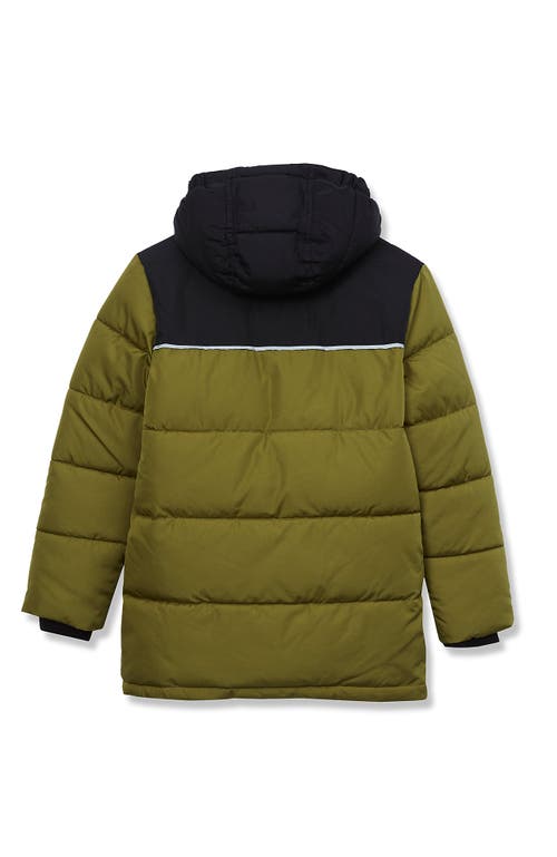 Lands' End Boys Water Resistant High Pile Lined Coat In Green