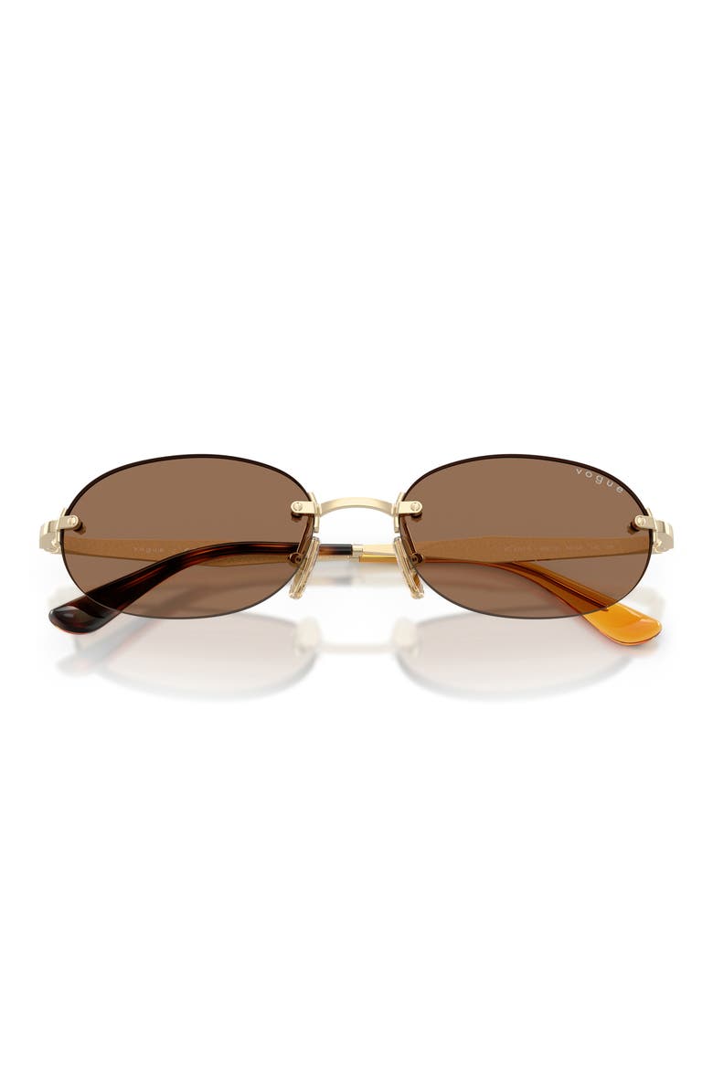 VO4342S 55mm Oval Sunglasses, Alternate, color, PALE GOLD / DARK BROWN