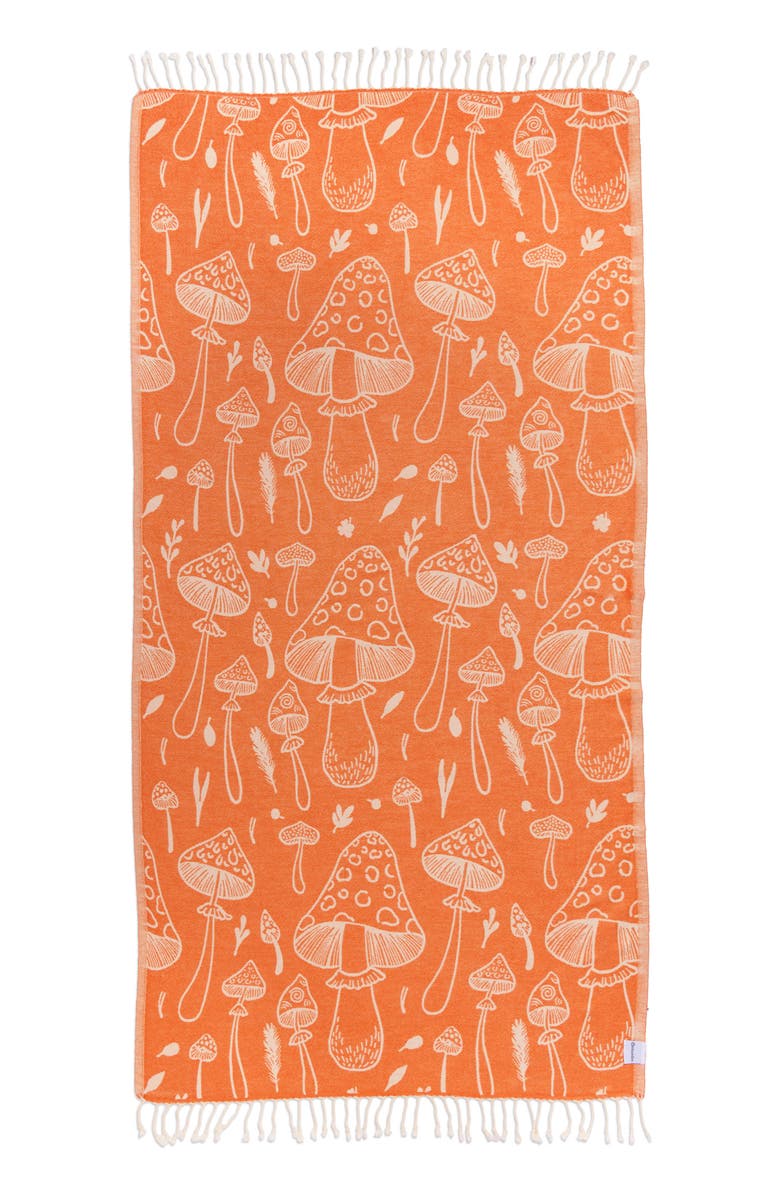 InfuseZen Mushroom Sand Resistant Organic Turkish Towel, Main, color, Orange