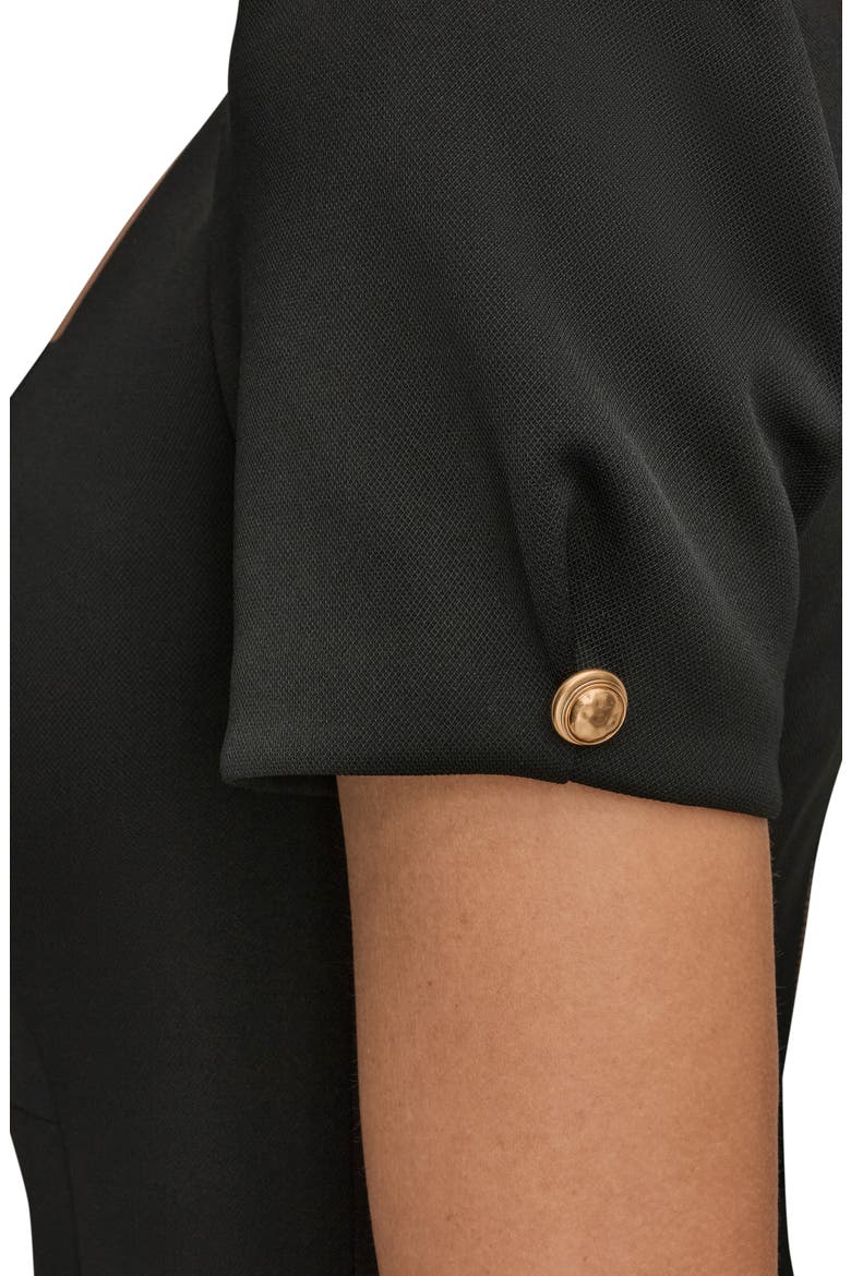 Puff Sleeve Sheath Dress, Alternate, color, BLACK