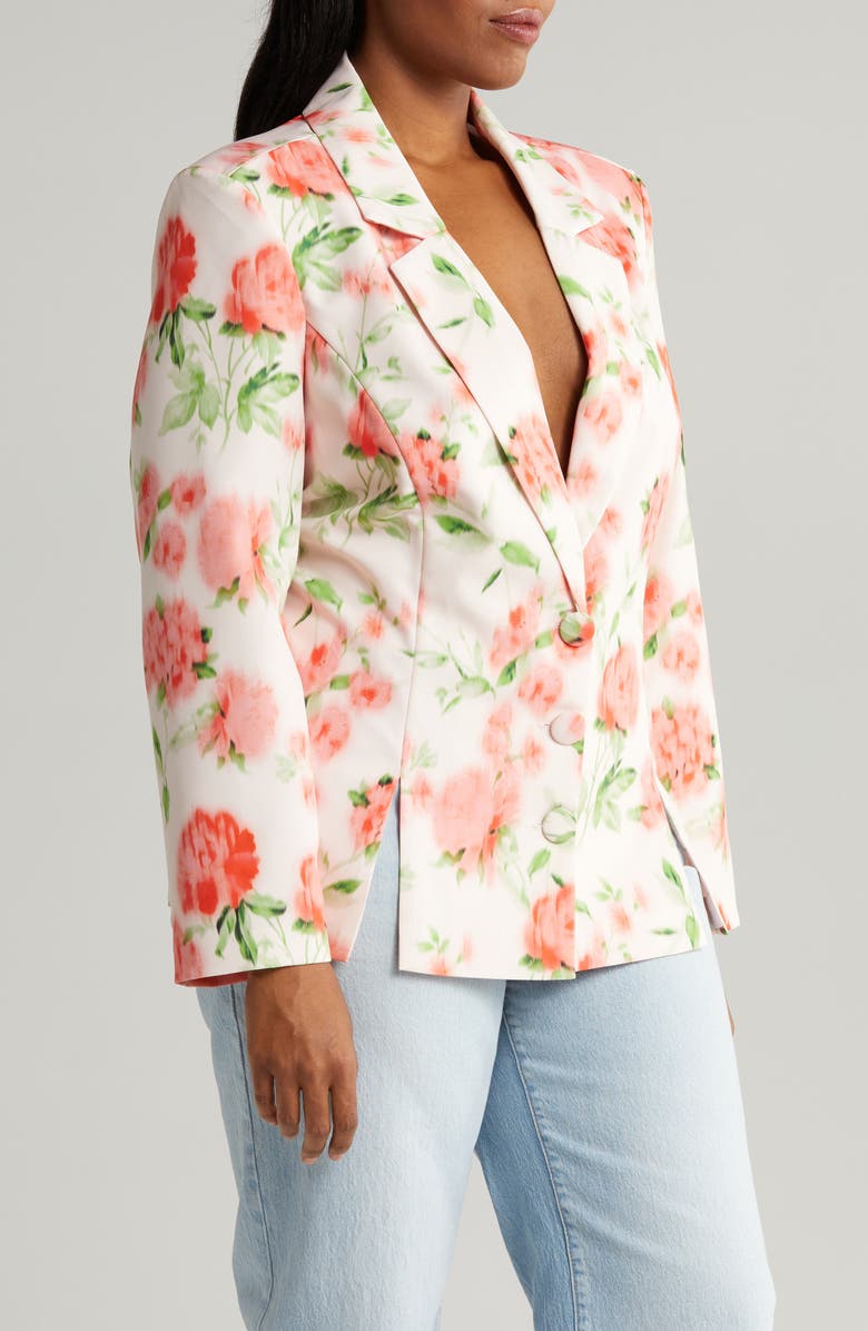 ASOS DESIGN Curve Floral Suit Blazer, Alternate, color,