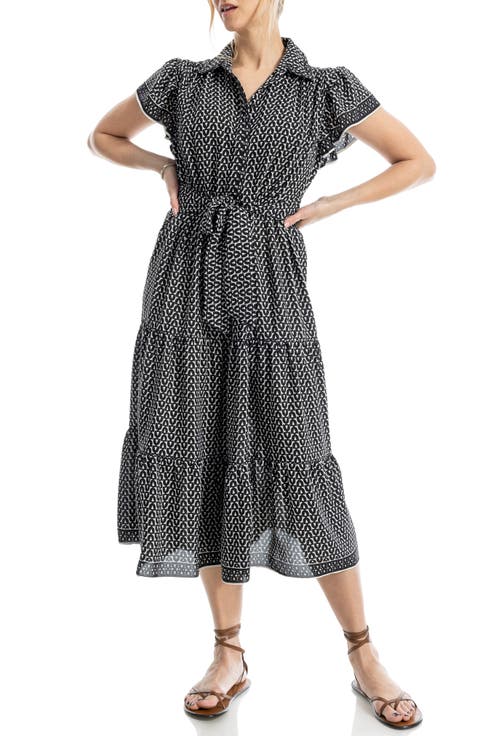 Floral Tie Front Shirtdress