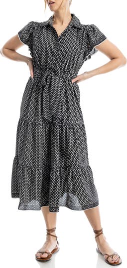 Floral Tie Front Shirtdress