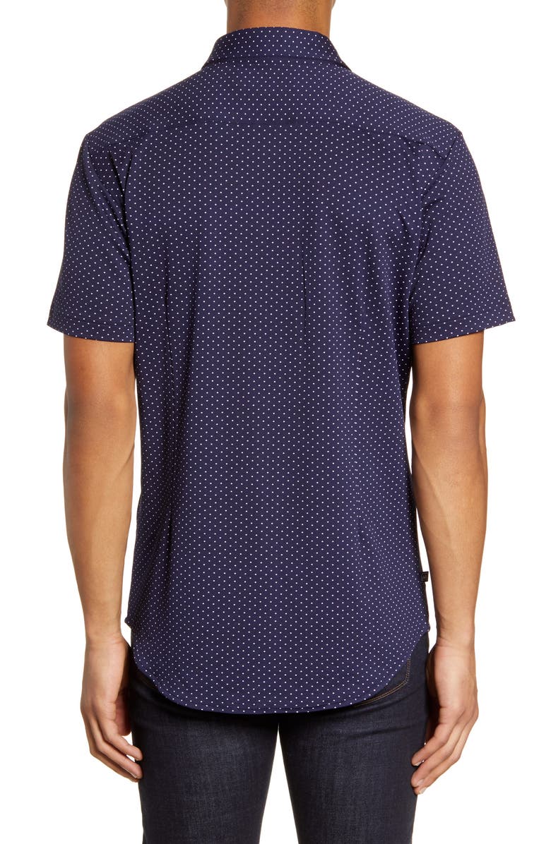 Mizzen+Main Spinnaker Trim Fit Short Sleeve Button-Up Performance Shirt, Alternate, color, 