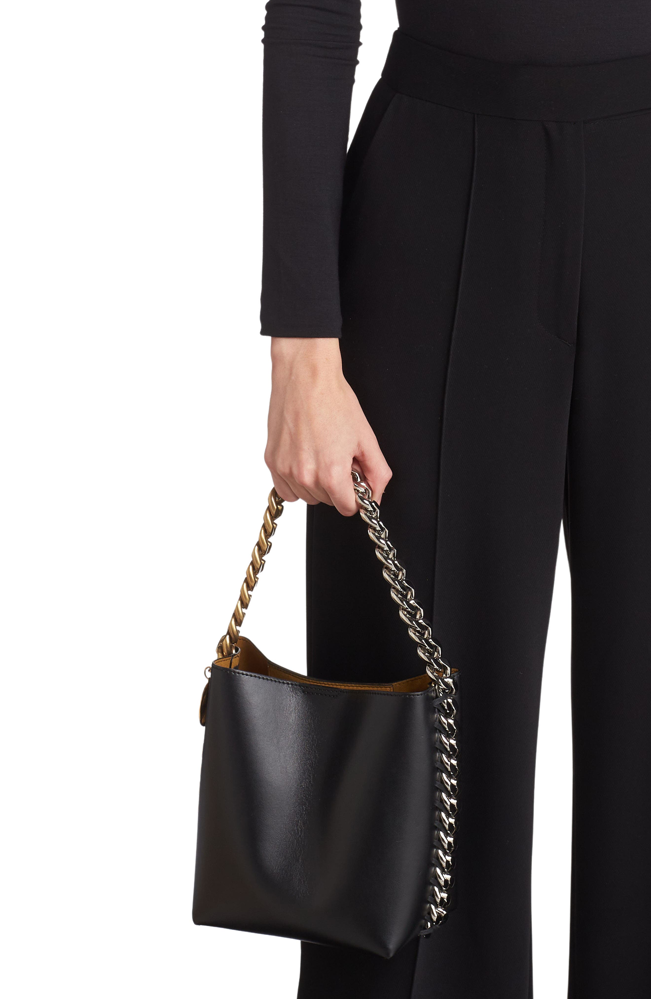 Stella McCartney Frayme Faux Leather Bucket Bag, Alternate, color, 