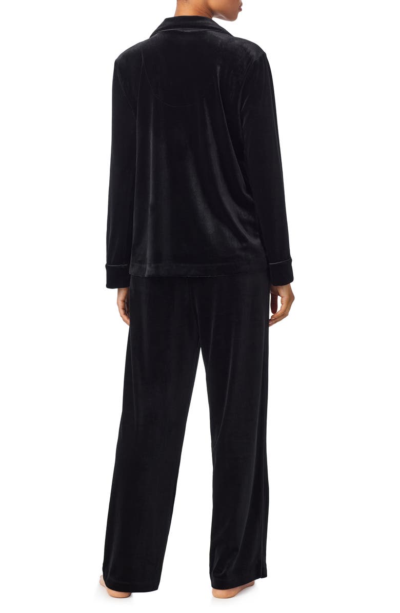 Lauren Ralph Lauren Velour Pajamas, Alternate, color, Black