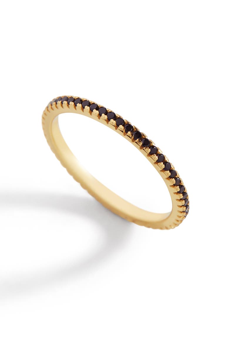 Black Cubic Zirconia Eternity Stacking Ring, Main, color, 18k Gold over Sterling Silver