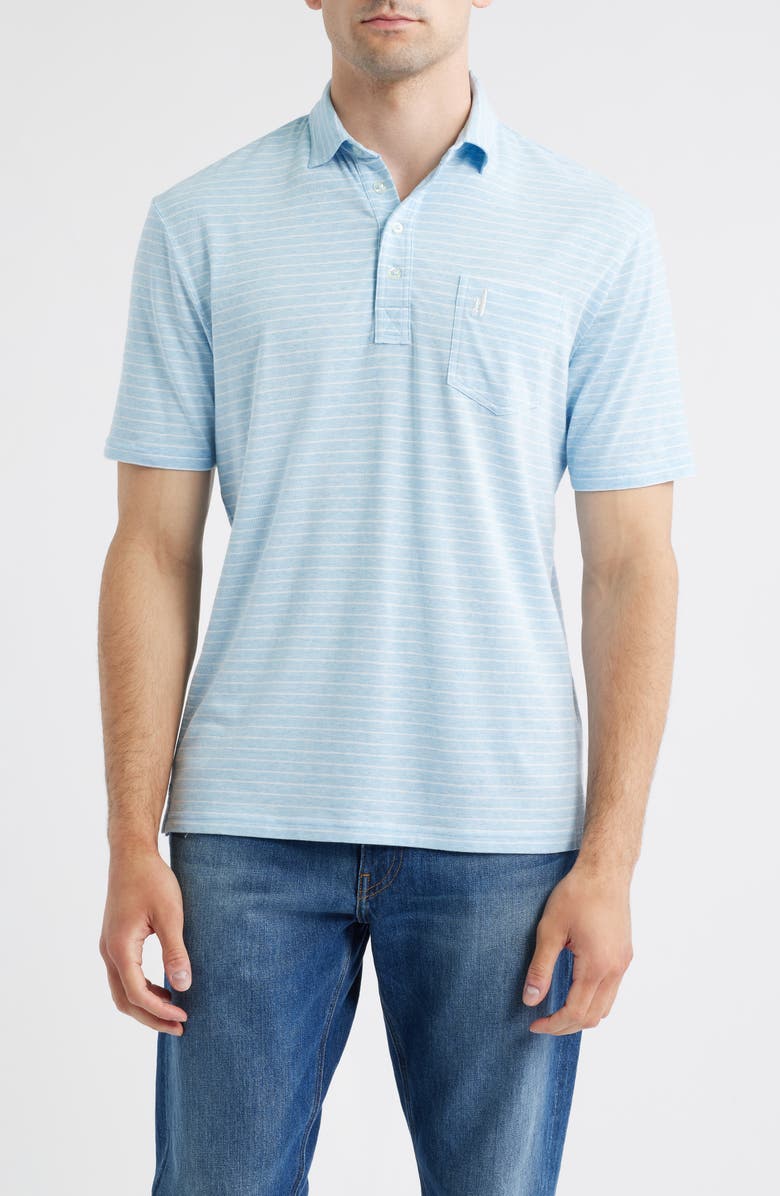johnnie-O Ryan Stripe Polo, Main, color, Cloud Blue