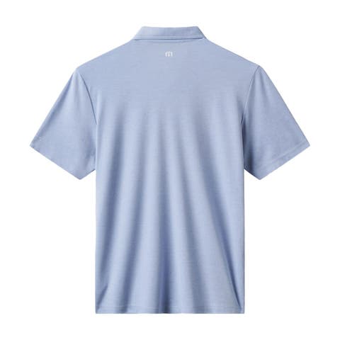 Men's TravisMathew Heather Blue Los Angeles Dodgers Playoff Pitch Tri-Blend Polo
