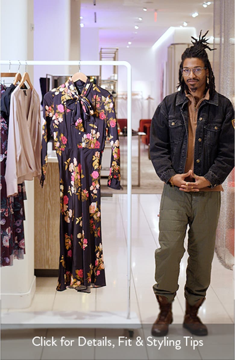 Alessandra Long Sleeve Tie Neck Shirtdress, sales video thumbnail