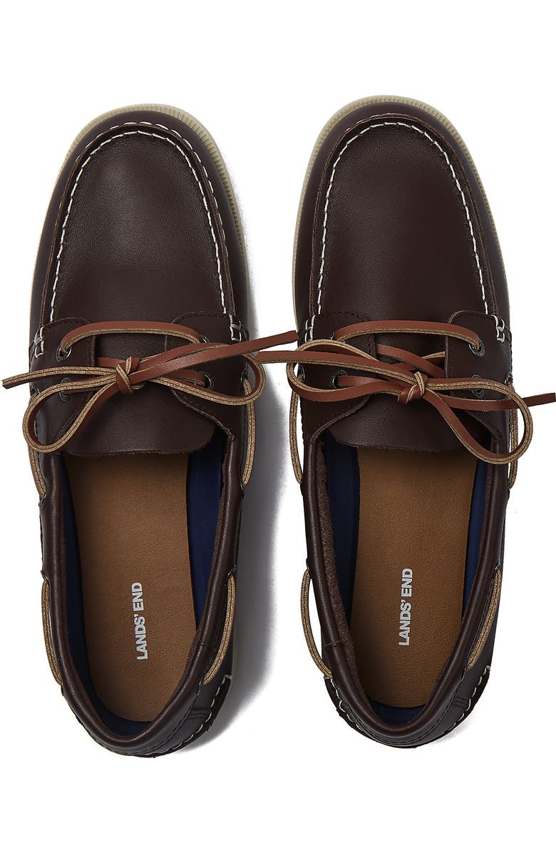 Lands' End Comfort Leather Slip On Boat Shoes, Alternate, color, Toasted Rye