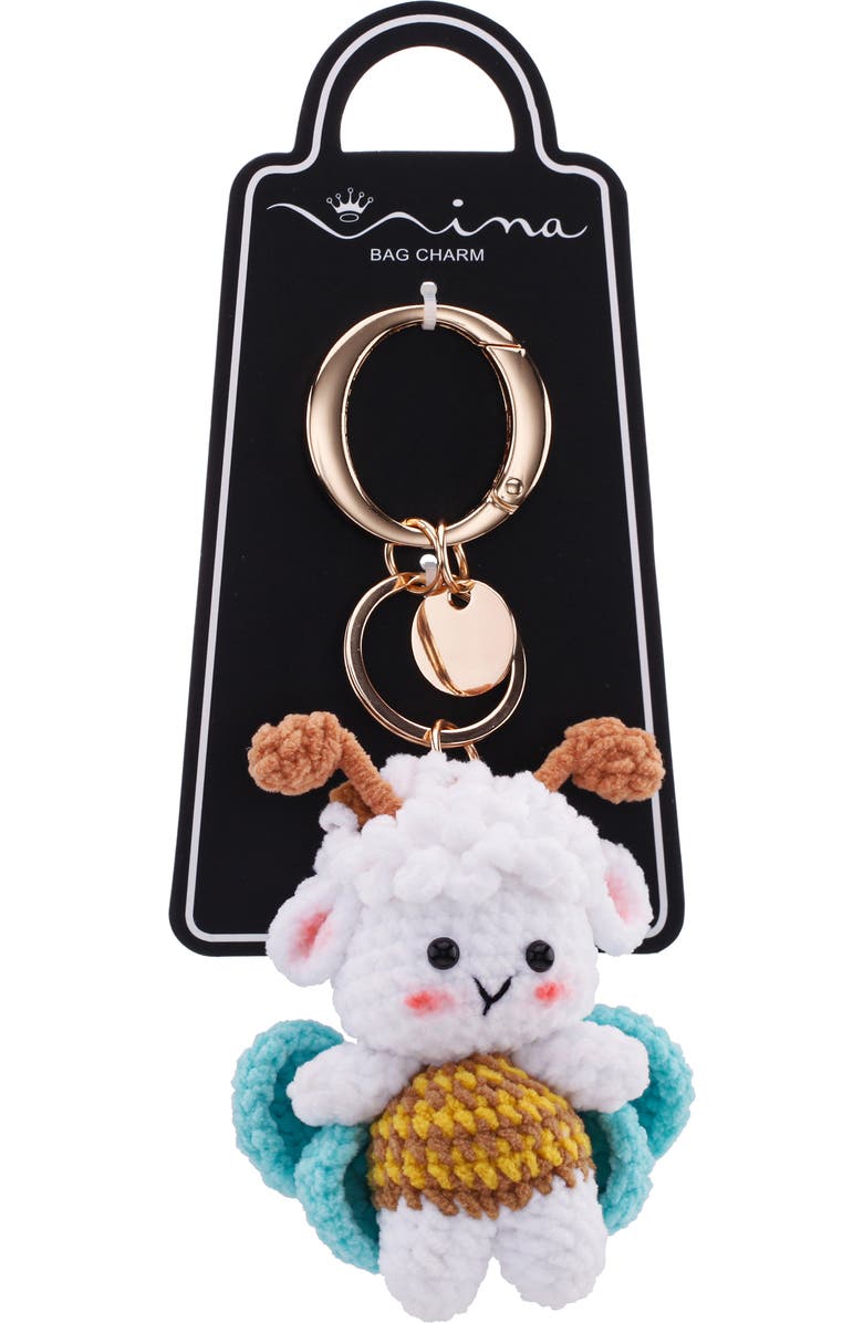 Nina Lamb Bag Charm, Alternate, color, White