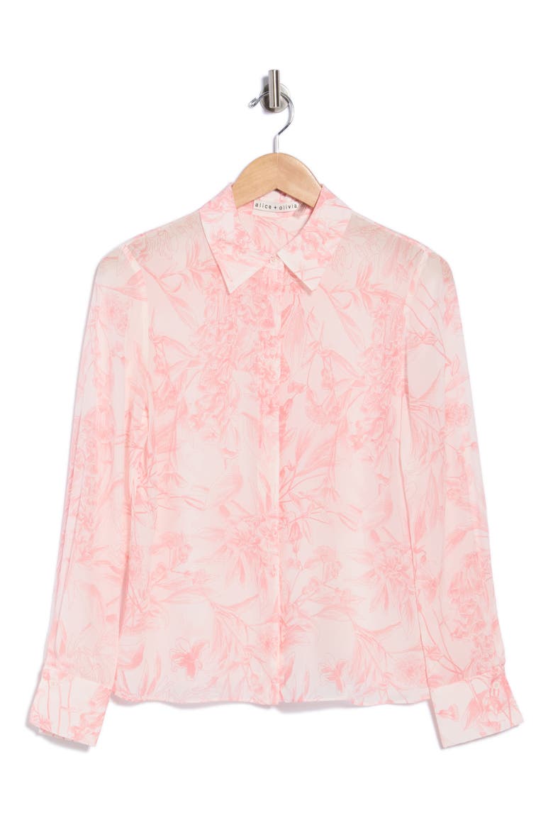 Brady Slim Button Down Silk Shirt, Main, color, VIGNETTE