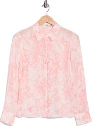 Alice + Olivia Brady Slim Button Down Silk Shirt