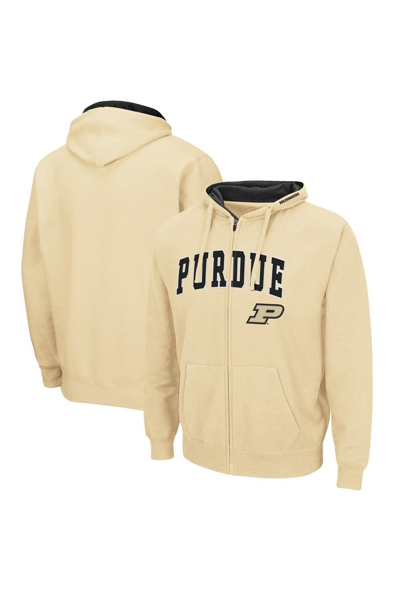 Men's Colosseum Gold Purdue Boilermakers Arch & Logo 3.0 Full-Zip Hoodie, Main, color, Gold