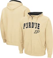 COLOSSEUM Men's Colosseum Gold Purdue Boilermakers Arch & Logo 3.0 Full-Zip Hoodie