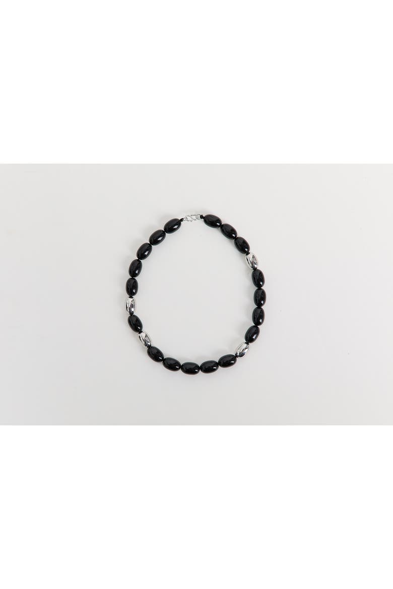 Clementine Necklace, Alternate, color, Black/Silver